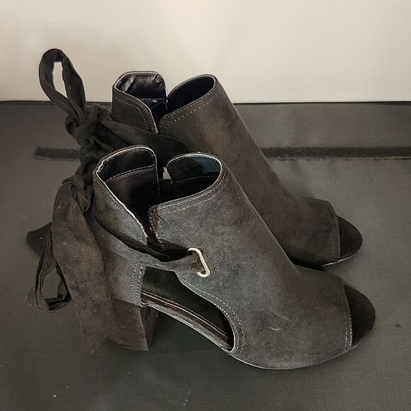 BRAND NEW JUSTFAB KARINE PEEP-TOE BOW-TIE ANKLE BOOTIES G1 - Picture 5 of 15